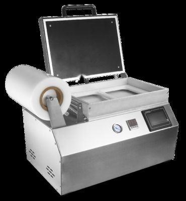 Touchscreen Control Hand Pressed Plastic Tray Vacuum Skin Sealing Machine with Food Grade 304 Stainless Steel
