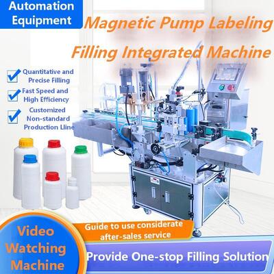 Full automatic double head magnetic pump filling screw cap inkjet code labeling integrated machine Z200 alcohol perfume mineral water filling