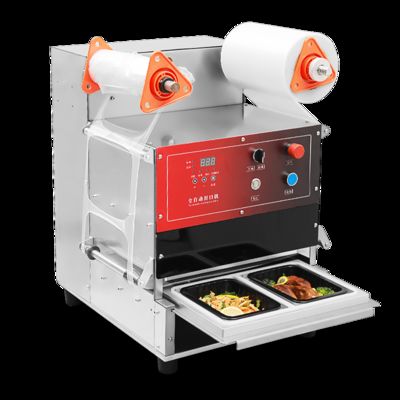 ถาดวัสดุพลาสติก เครื่องไฟฟ้า บรรจุภัณฑ์ทั่วไป DF300TA เครื่องปิดผนึกกล่อง/ถาดอาหารจานด่วนอัตโนมัติ