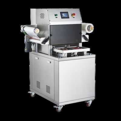 เครื่องปักผิวระยะว่างอัตโนมัติเต็ม DQ330VSL ด้วยสแตนเลสประเภทอาหาร 304 และอัลลูมิเนียม anodized 6061 Mold สําหรับการบรรจุ MAP